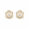 Elegant Pearl Flower Stud Earrings - Gold Plated Anti-Tarnish Shell & Pearl Jewelry
