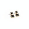 Black & Crystal Square Drop Earrings - Anti-Tarnish Statement Jewelry