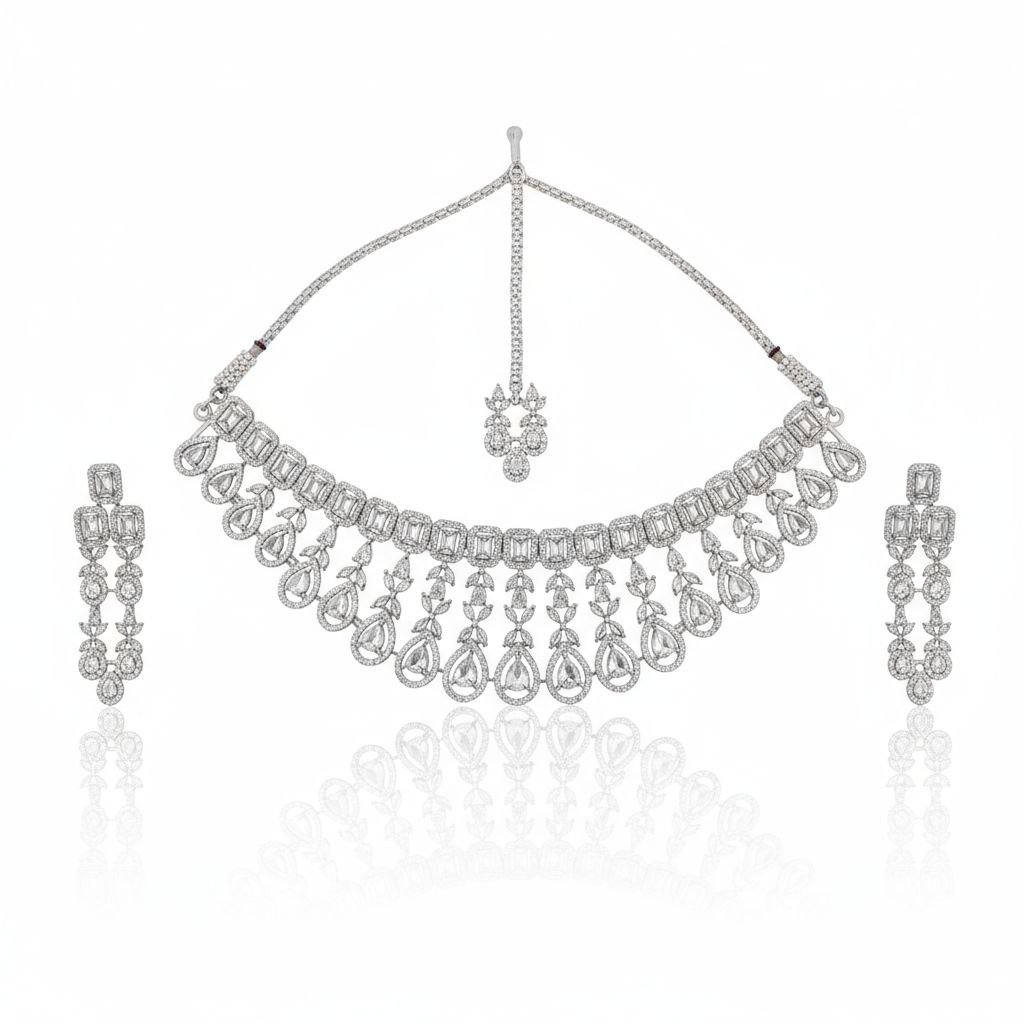 Exquisite Diamond Look Bridal Jewelry Set 8 Exquisite Diamond Look Bridal Jewelry Set - Image 5