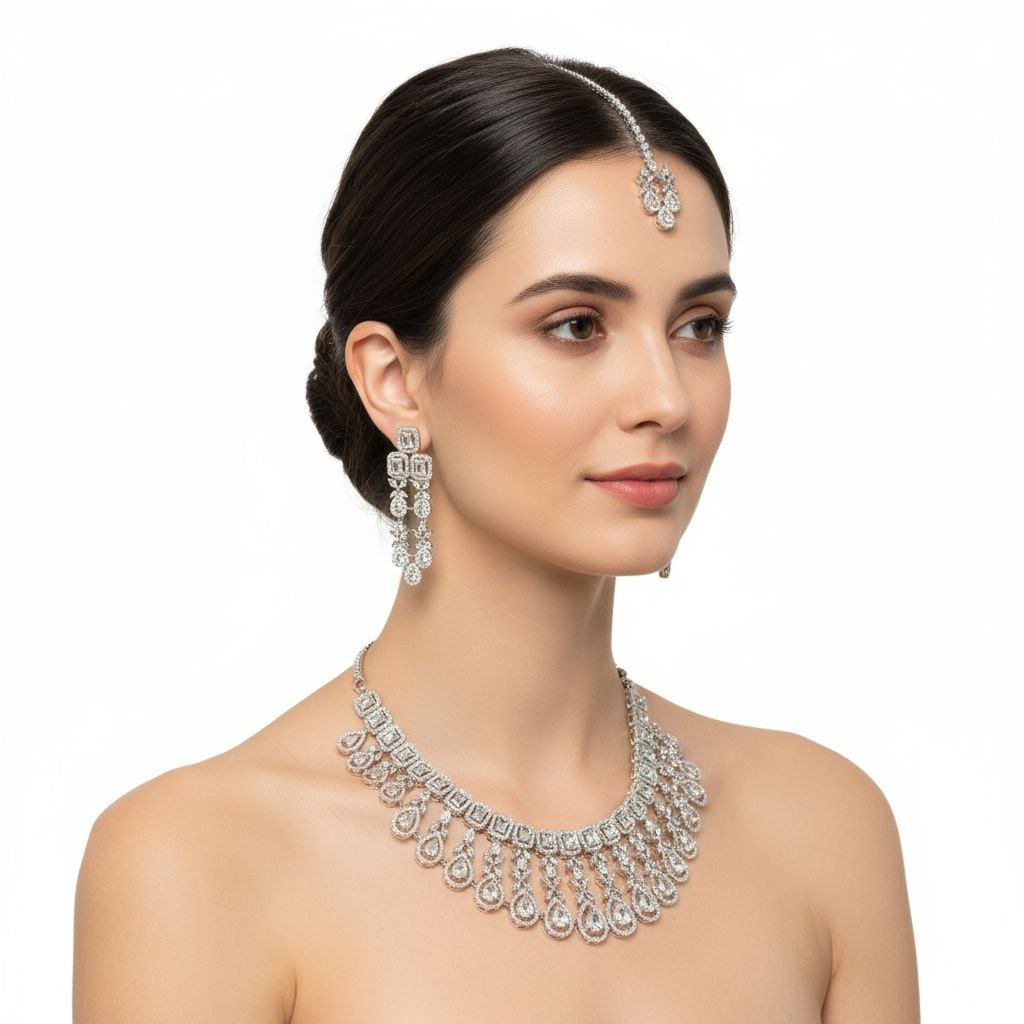 Exquisite Diamond Look Bridal Jewelry Set 6 Exquisite Diamond Look Bridal Jewelry Set - Image 3