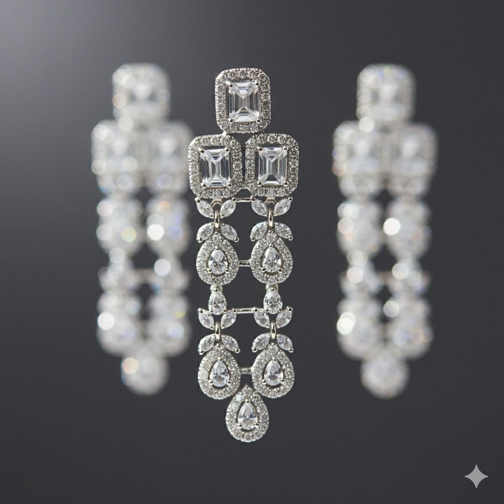 Exquisite Diamond Look Bridal Jewelry Set 7 Exquisite Diamond Look Bridal Jewelry Set - Image 4