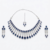 Bridal Jewellery Set for Women, Emerald Blue Wedding Necklace Earrings Maang Tikka Set, American Diamond CZ Stone, Traditional Indian Bridal Jewelry, Dulhan Jewellery