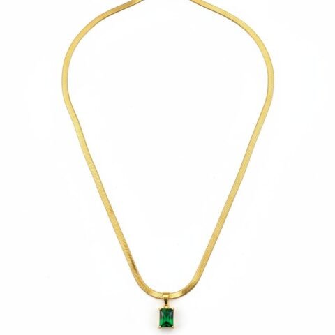 Gold Herringbone Chain Necklace for Women - Flat Snake Chain for Layering Anti-Tarnish