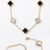 Gold Plated Clover Necklace & Bracelet Set for Women | Black & White Floral Charm Jewelry Combo | Stainless Steel Elegant Chain Set | Stylish Gift for Girls