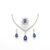 Elegant Blue Stone Necklace Set for Women | Silver Plated Crystal Jewelry with Earrings & Ring | Wedding & Party Wear
