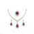 Elegant Ruby Stone Necklace Set for Women | Silver Plated Crystal Bridal Jewelry Set with Earrings & Ring | Wedding Party Wear
