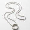 Premium Stainless Steel Circular Pendant Necklace for Men & Women | Minimalist Ring Charm Chain | Stylish Unisex Jewelry Gift | Durable Silver Finish Ball Chain Necklace