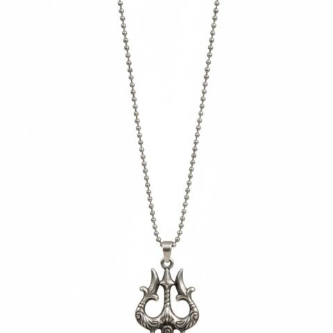 Lord Shiva Trishul Pendant Necklace for Men & Women | Stainless Steel Mahadev Trident Chain | Spiritual Hindu Jewelry | Silver Finish Religious Pendant Gift