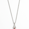 Spiritual Trident Pendant Necklace for Men & Women | Stainless Steel Silver Chain with Red & Black Stone | Religious Symbol Jewelry Gift