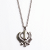 Powerful Khanda Symbol Pendant Necklace for Men & Women | Stainless Steel Silver Chain Sikh Religious Jewelry | Premium Unisex Spiritual Gift